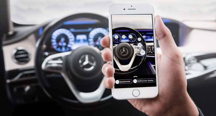 Ask Mercedes Smartphone Betriebsanleitung Augmented Reality virtuell