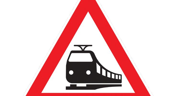 Bahnübergang Verkehrsschild 