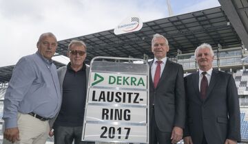 Dekra, übernahme, Lausitzring, Klettwitz, Josef, Hofmann, Josef, Meier, Clemens Klinke, Mitglied des Vorstands DEKRA SE, Dr. Gerd Neumann, Vorsitzender der Geschäftsführung der DEKRA Automobil GmbH.