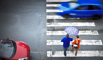 Pedestrian,Crossing,With,Car