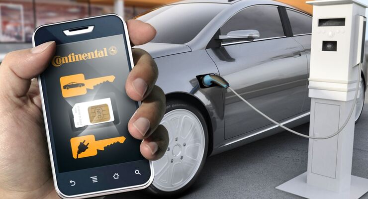 Über die Continental-App können Carsharing-Nutzer ein Elektroauto finden, buchen, öffnen und schließen.